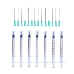 1ml Luer Lock Syringes + 21G 38MM Sterile Injection Needles Injection Tool Sharp Pointed Needles Disposable Needle for medical, laboratory, daily use