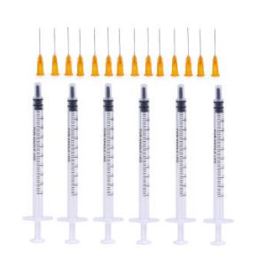 1ml Sterile Syringes + 25G 20MM Injection Needles Sterile Individual Packaged Disposable Needle