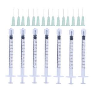 1ml Luer Lock Syringes Sterile + 33G 13MM Thinner and Painless Injection Needles Sharp Pointed Needles Disposable Needle for Mesotherapy